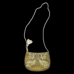Vintage ADG Art Deco Gold Beaded Evening Bag
